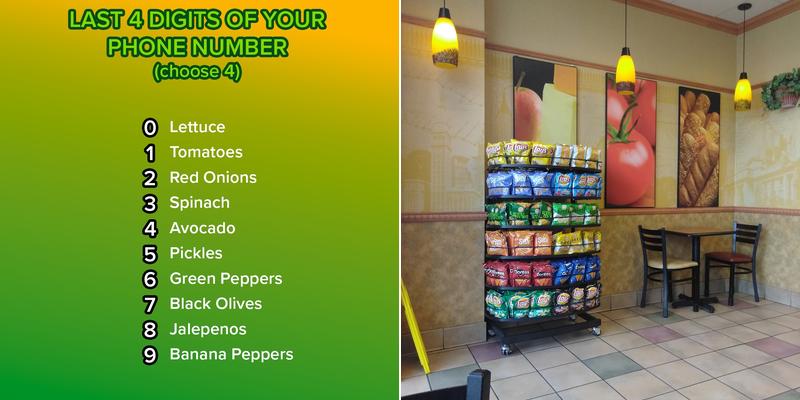 Subway Menu