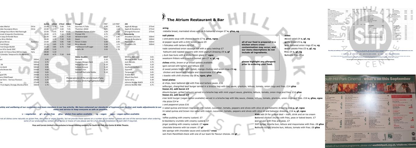 Atrium Bar & Restaurant Menu