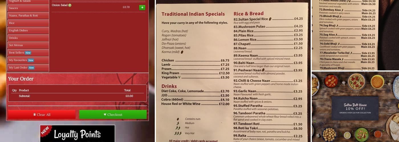 Sultan Balti House (Bracknell) Menu