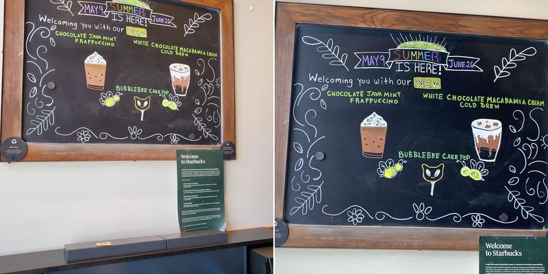 Starbucks Coffee Company Menu