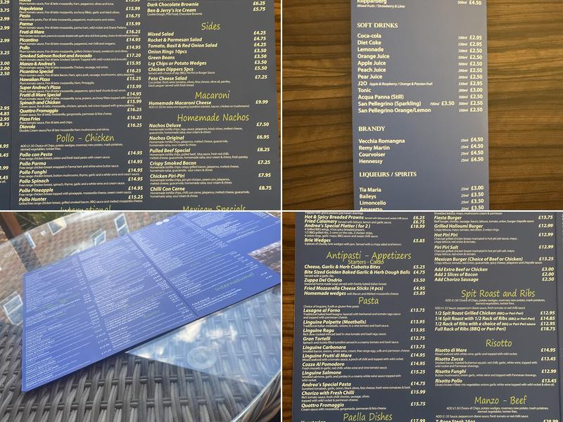 Andrea's Restaurant Menu