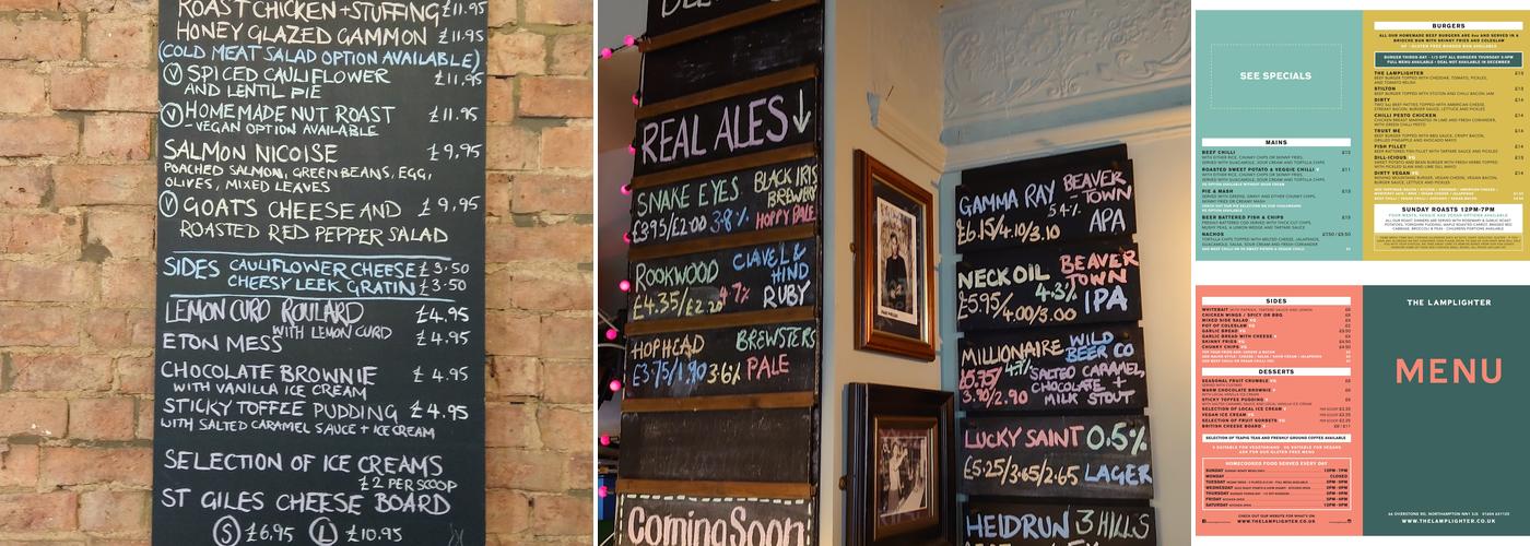 The Lamplighter Menu