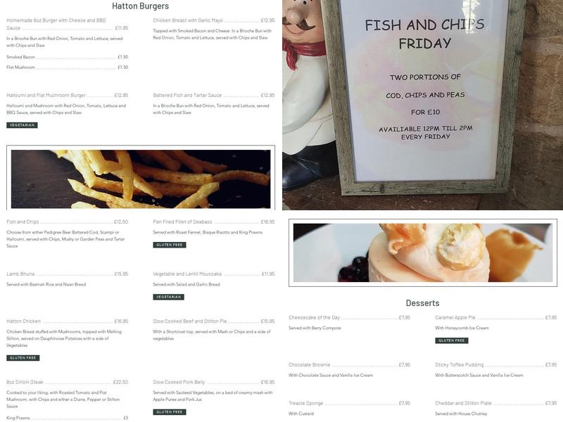 The Hatton Arms Menu