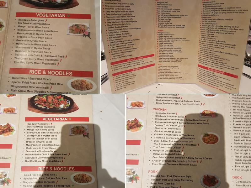 The Oriental Paradise Menu