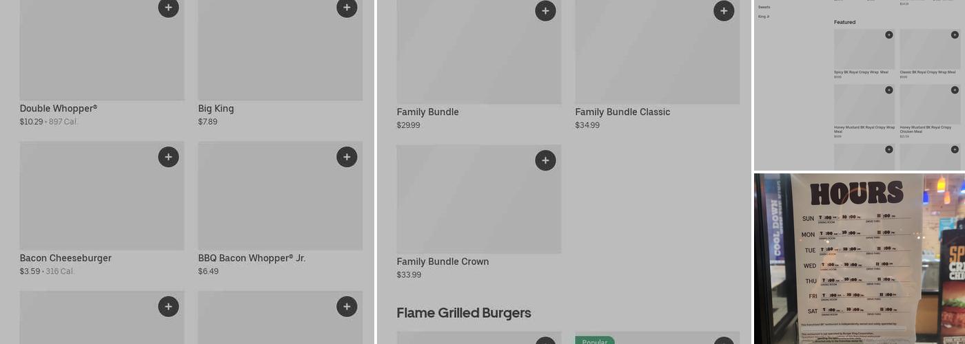 Burger King Menu