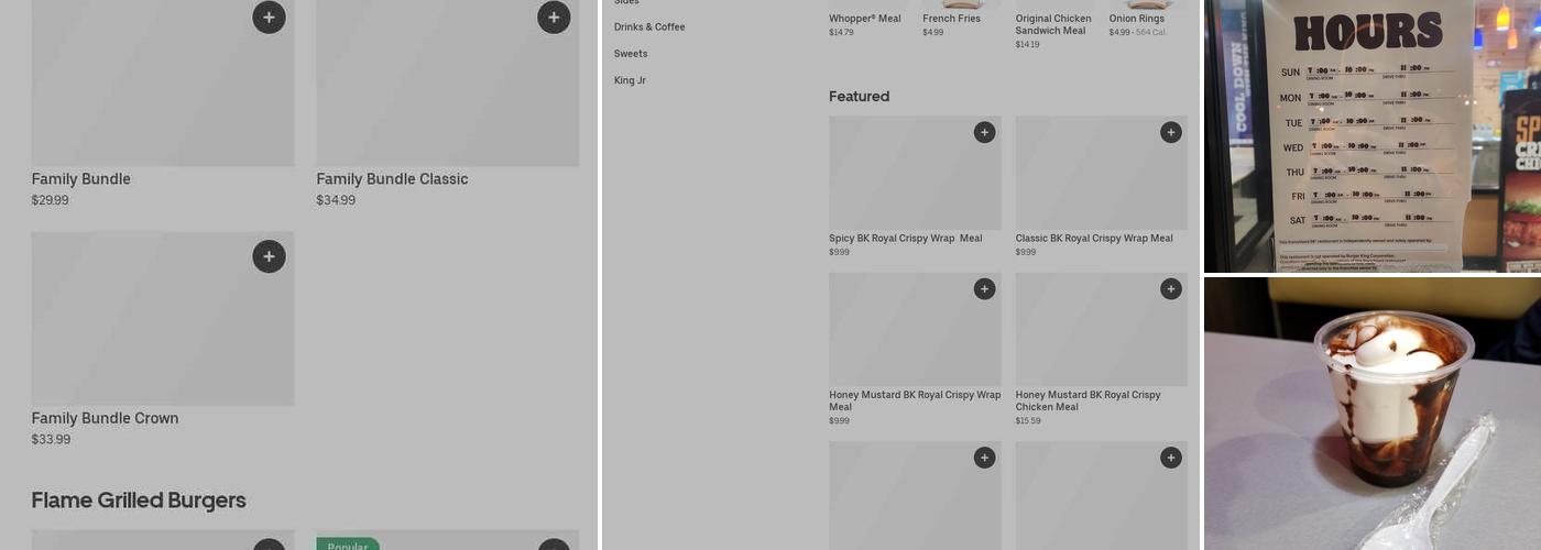 Burger King Menu