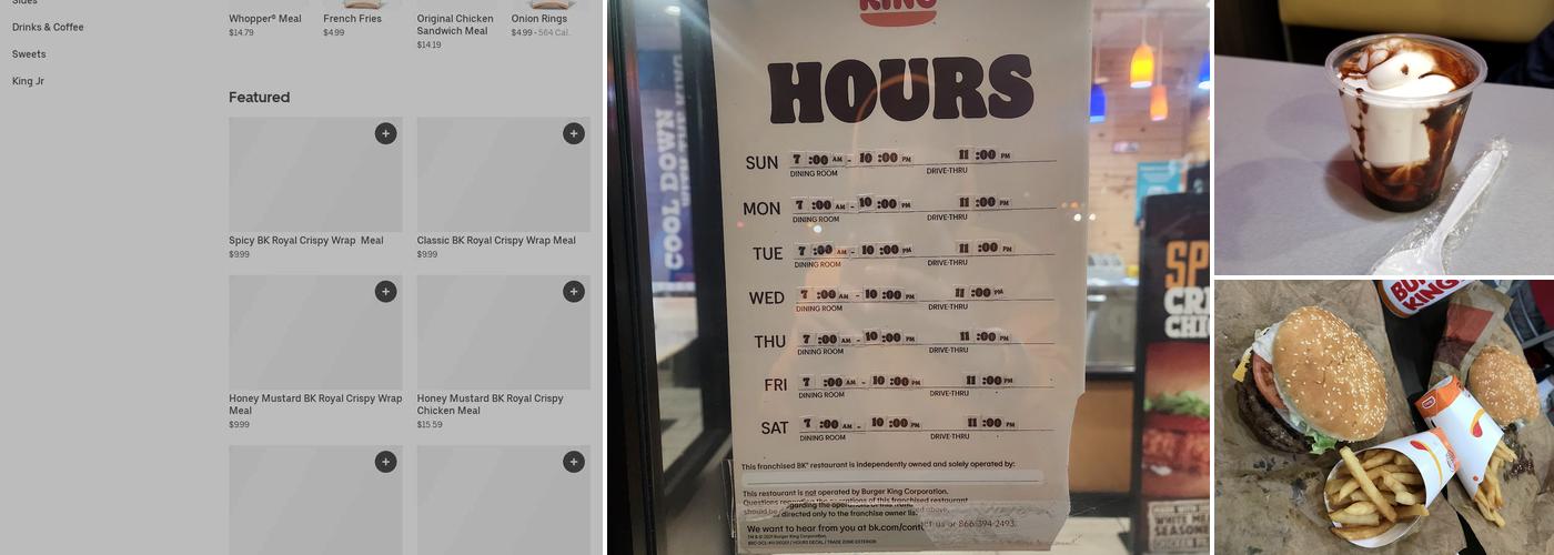 Burger King Menu
