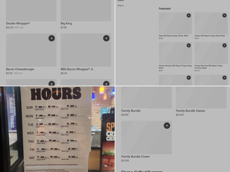 Burger King Menu