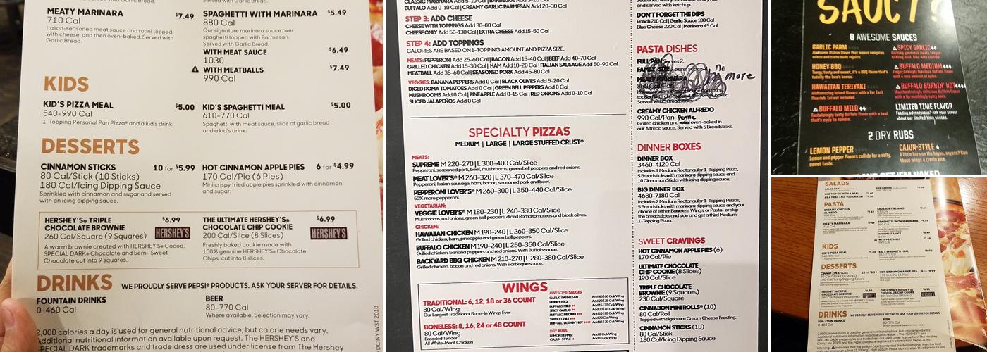 Pizza Hut Menu