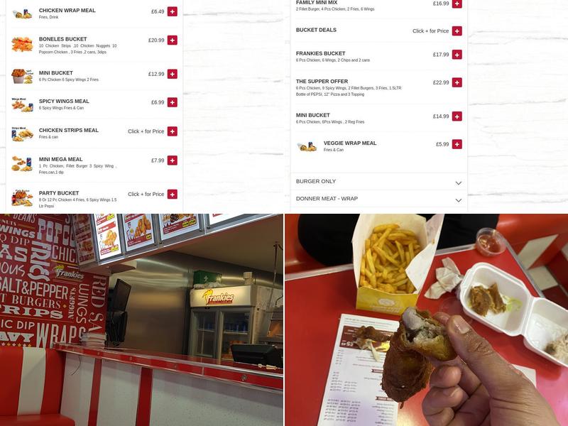 Frankies Warrington Menu