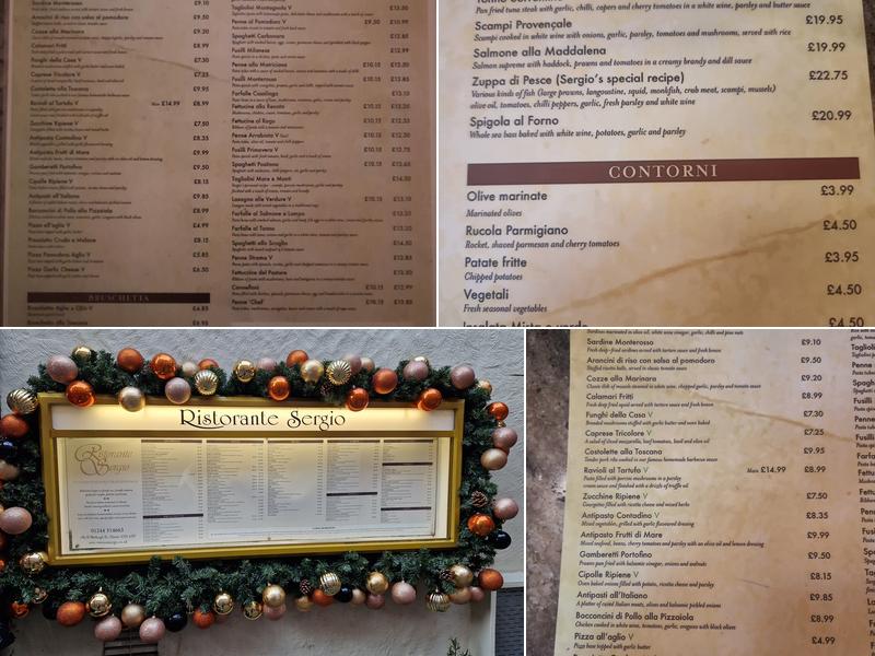 Ristorante Sergio Menu