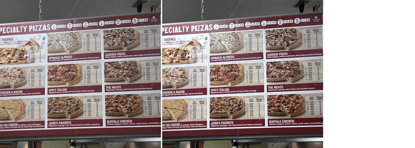 Papa Johns Pizza Menu
