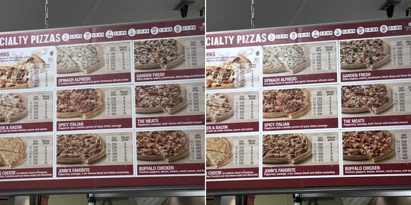 Papa Johns Pizza Menu