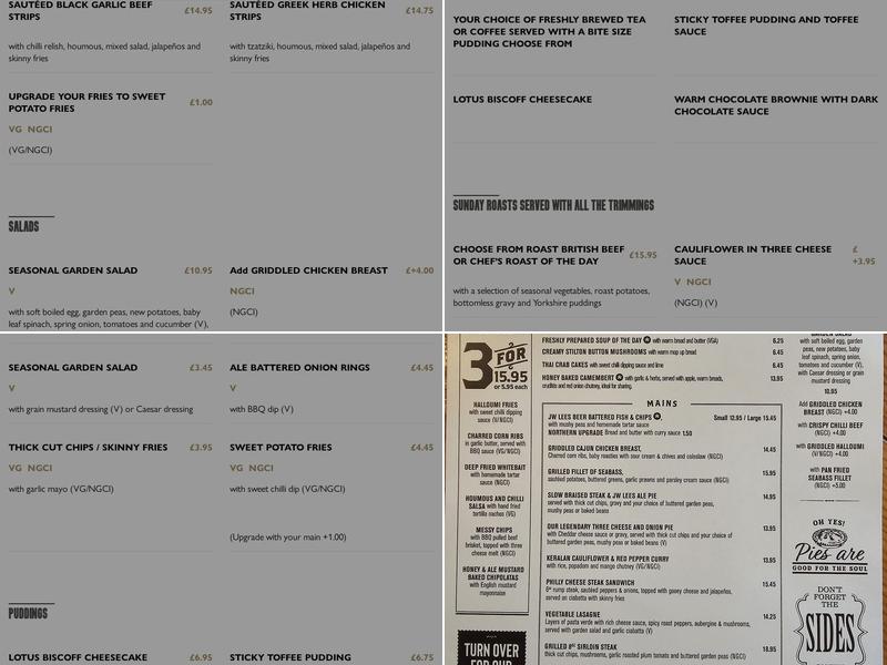 The Duke Of Gloucester Menu