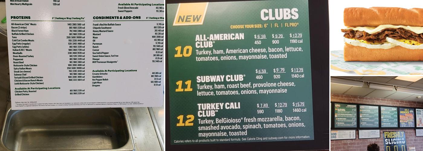 Subway Menu