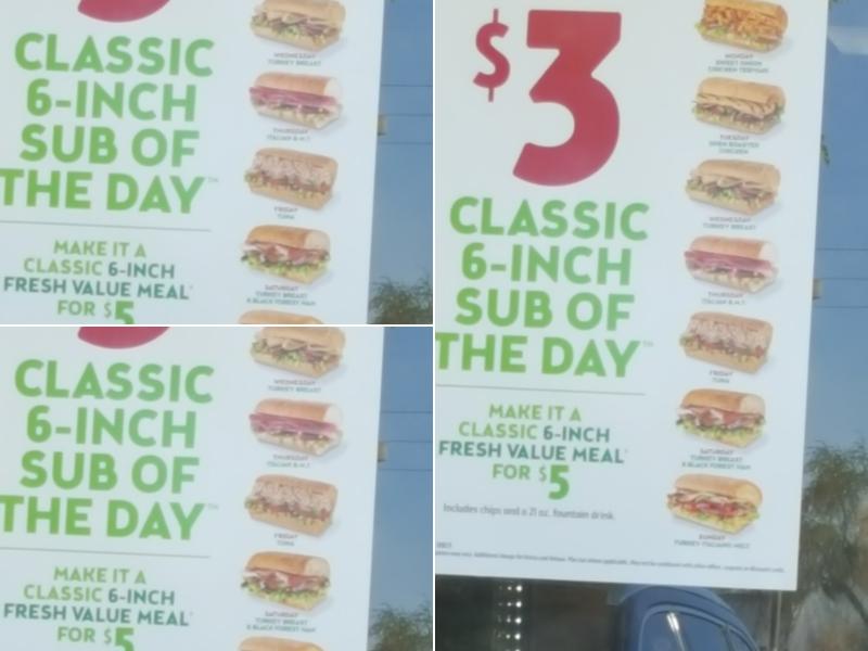 Subway Menu