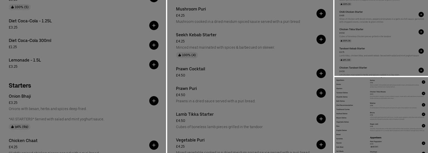 Chutney Blue Menu