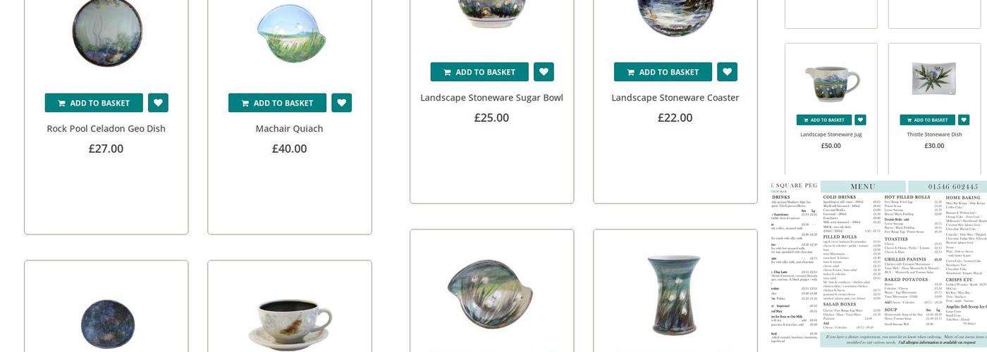 The Square Peg Gift Shops Menu