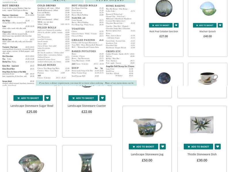 The Square Peg Gift Shops Menu