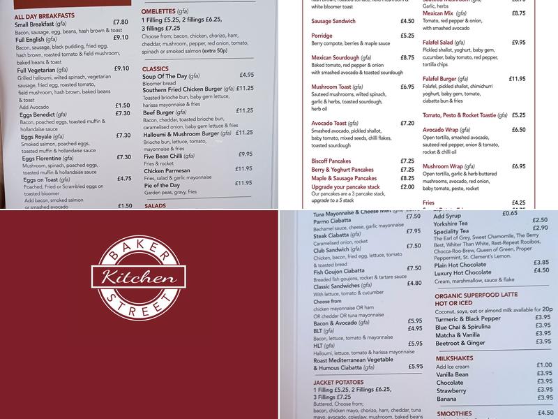 Baker Street Kitchen Menu