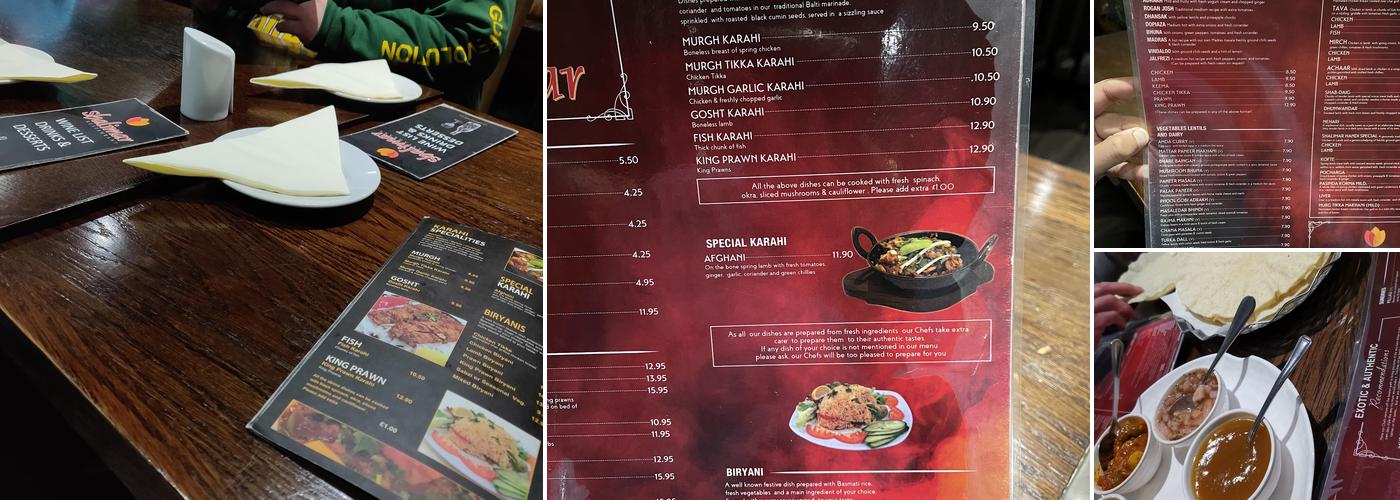 Shalimar Restaurant Menu