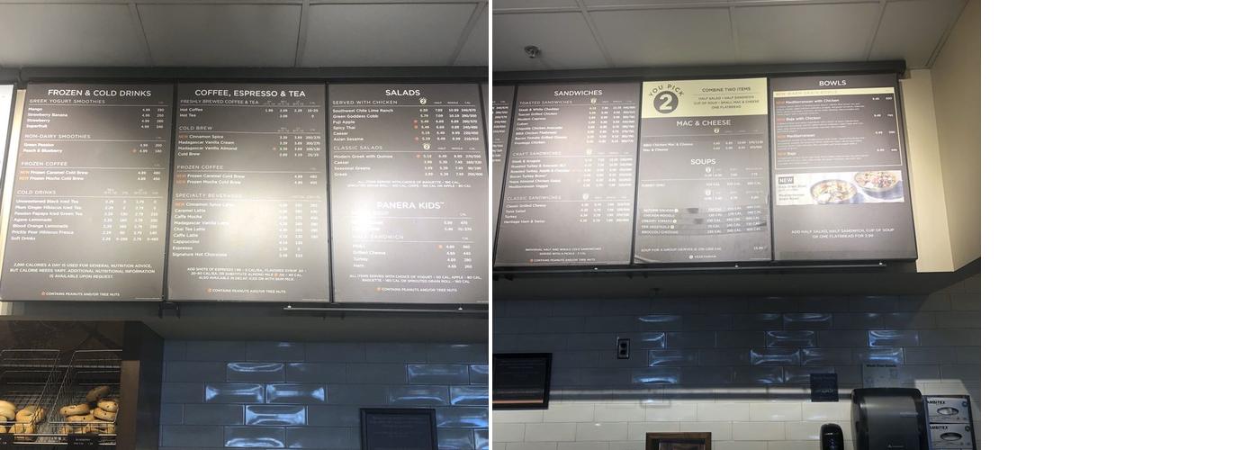 Panera Bread Menu