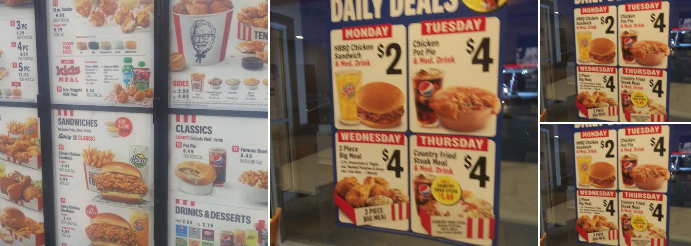 KFC Menu