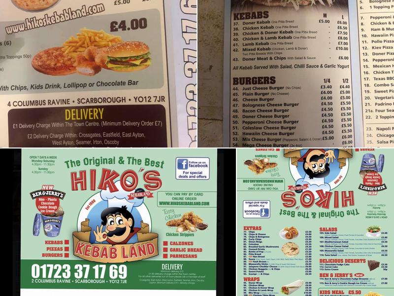 Hikos Kebab Land Menu