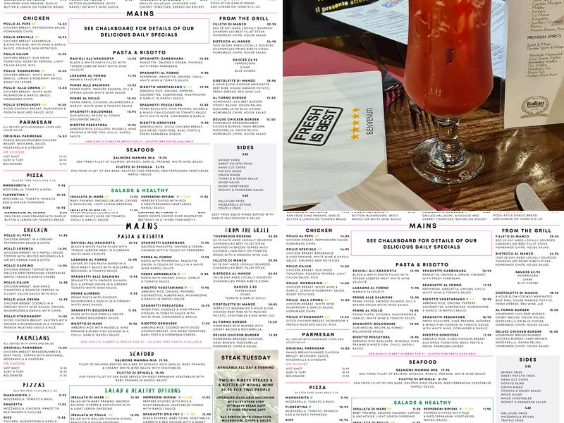 Al Forno Italian Restaurant Menu