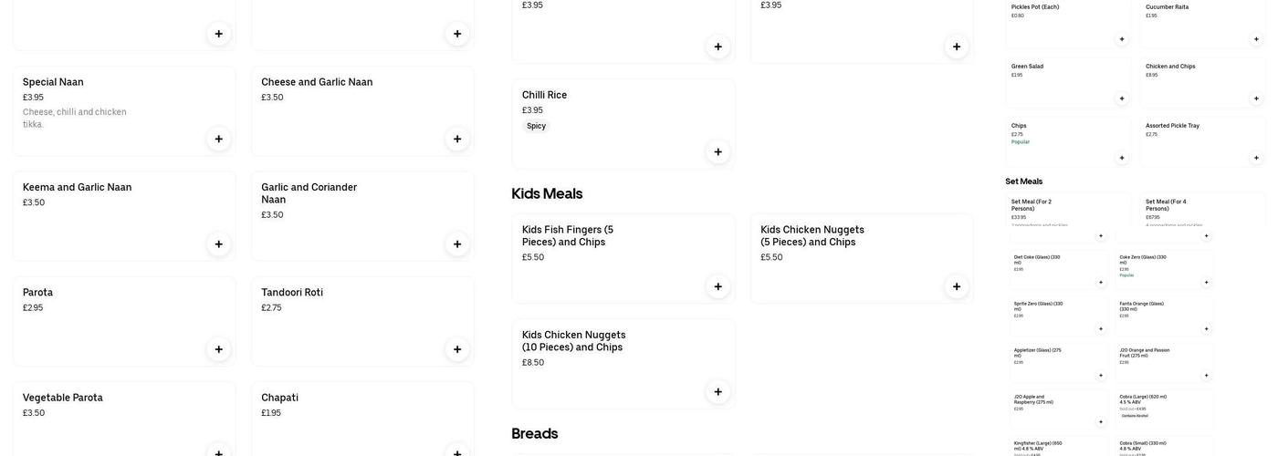 Bengal Heritage Menu