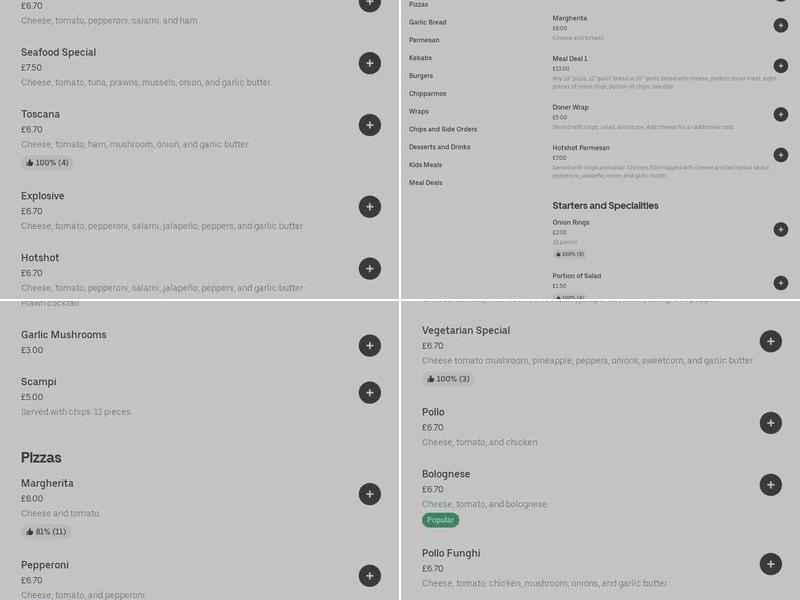 Veno's Pizzeria Menu