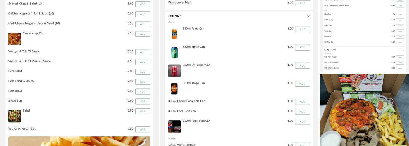 Papa Maf's Hartlepool Menu