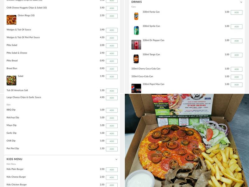 Papa Maf's Hartlepool Menu