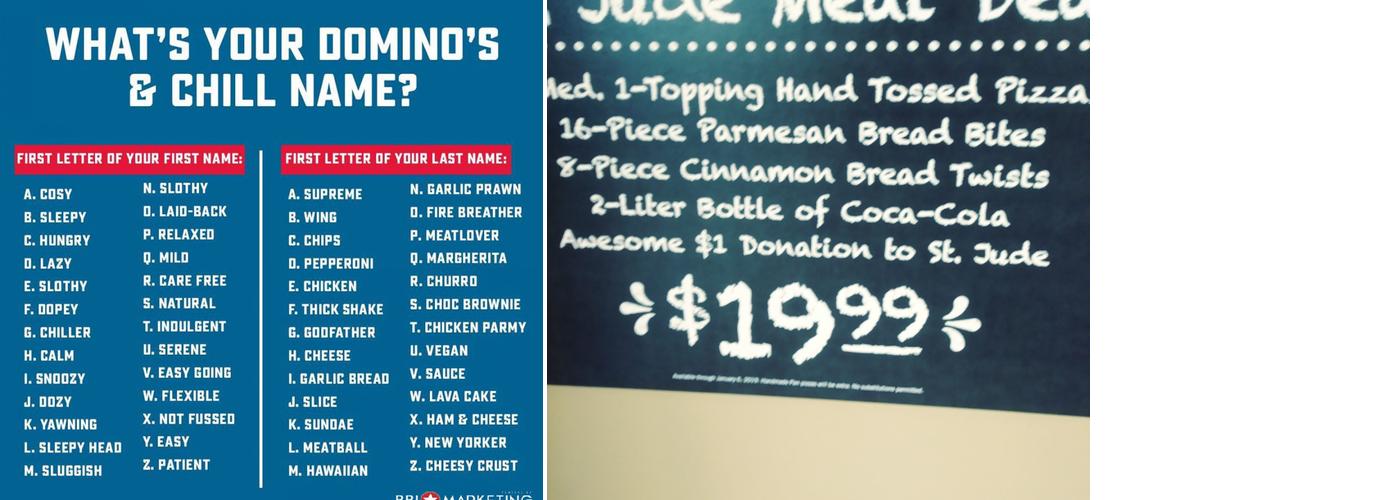 Domino's Pizza Menu