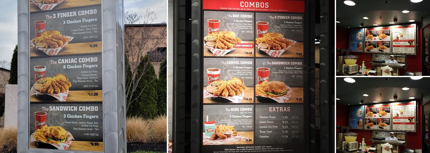 Raising Cane's Chicken Fingers Menu