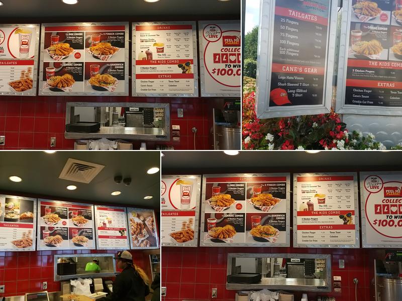 Raising Cane's Chicken Fingers Menu