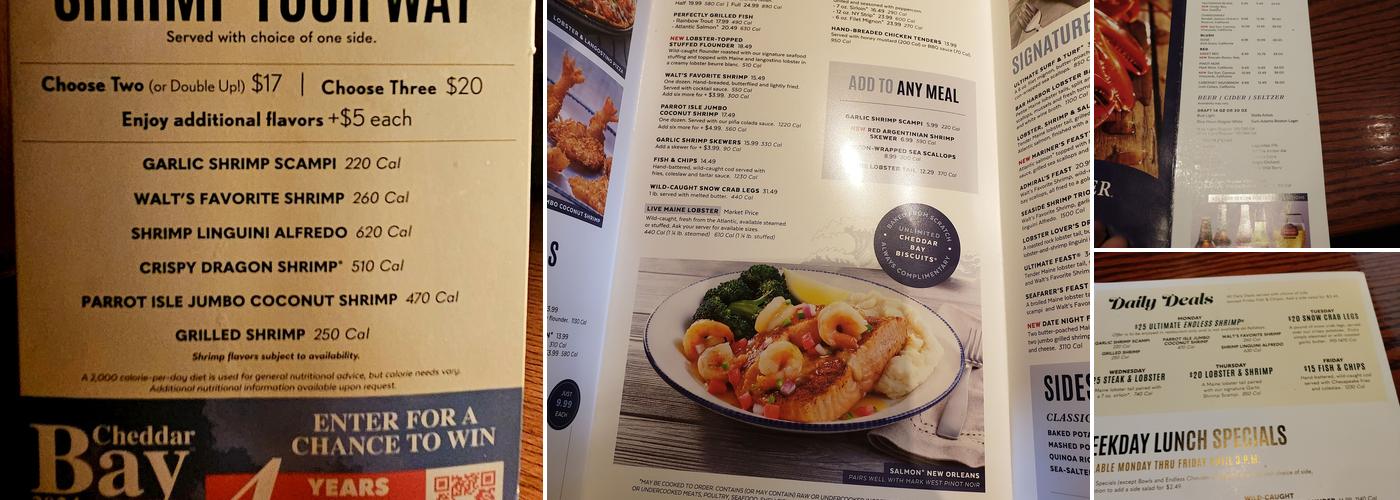 Red Lobster Menu