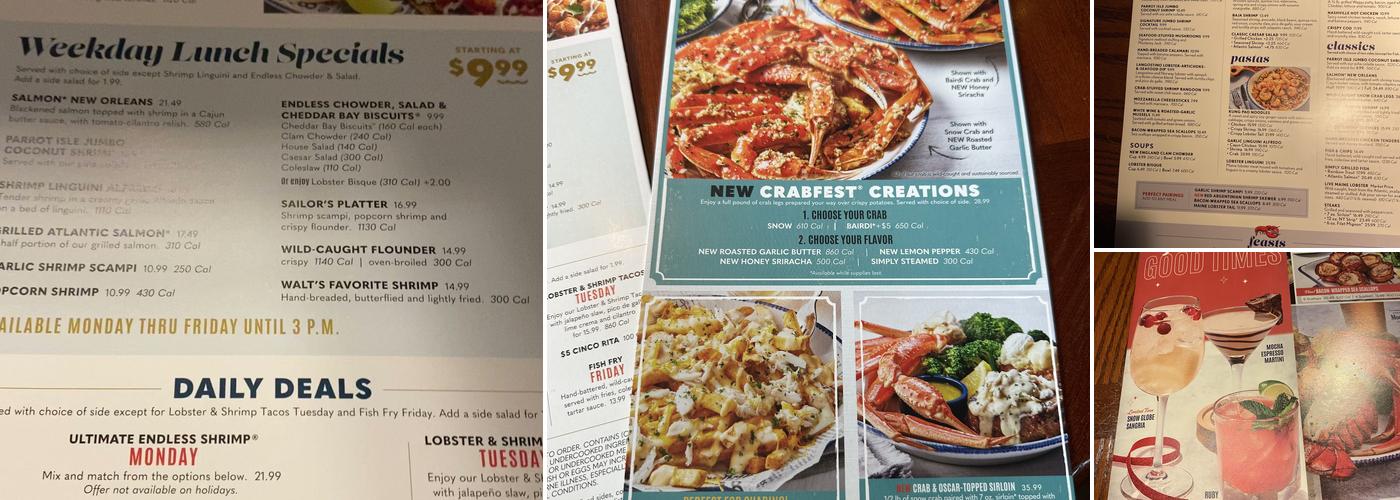 Red Lobster Menu