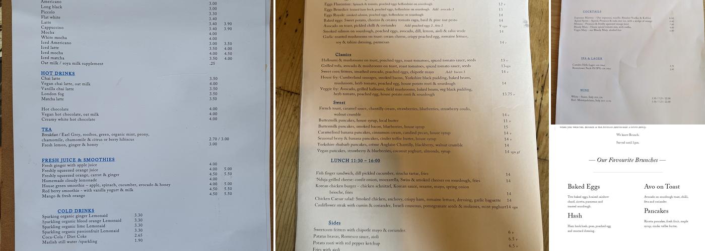 Flat White Kitchen Menu