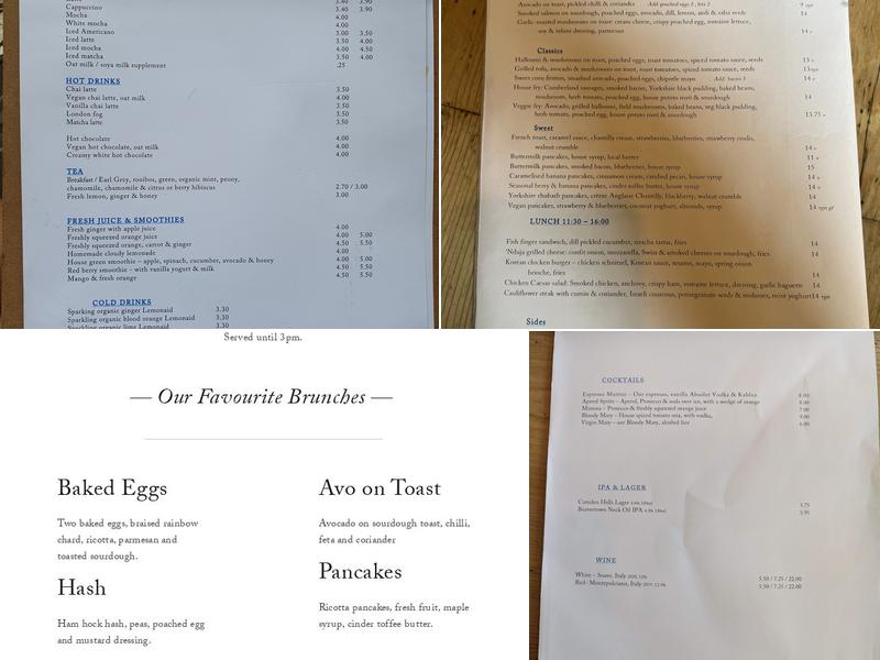 Flat White Kitchen Menu