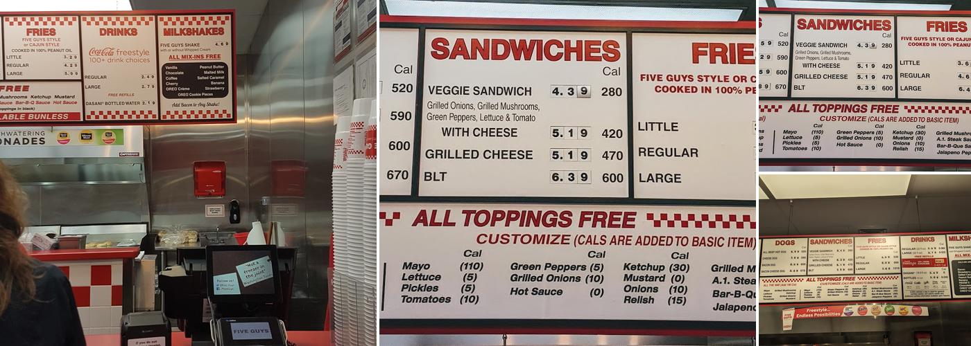 Five Guys Menu
