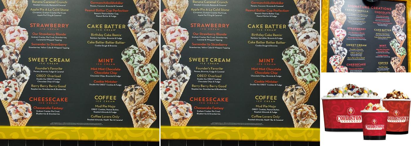 Cold Stone Creamery Menu
