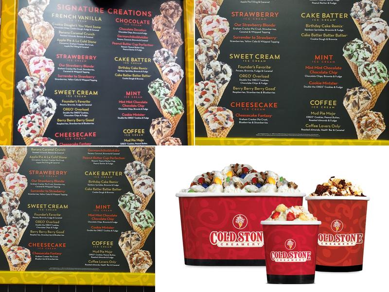 Cold Stone Creamery Menu