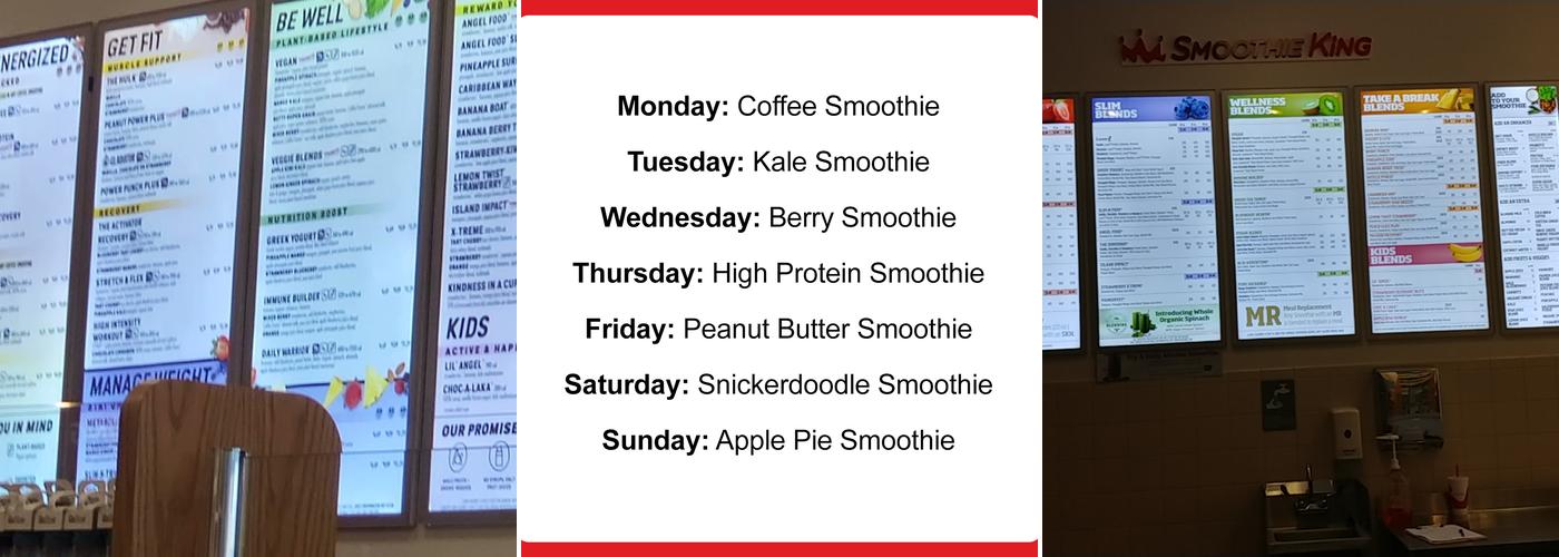 Smoothie King Menu
