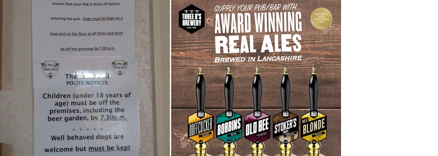 The Black bull/Three B's Brewery Menu