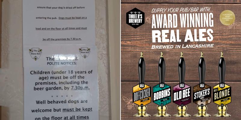 The Black bull/Three B's Brewery Menu