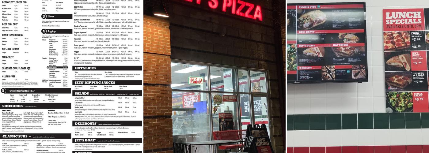 Jet's Pizza Menu