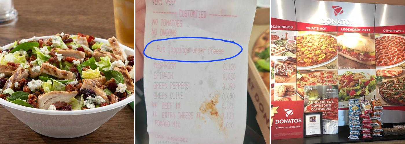 Donatos Pizza Menu