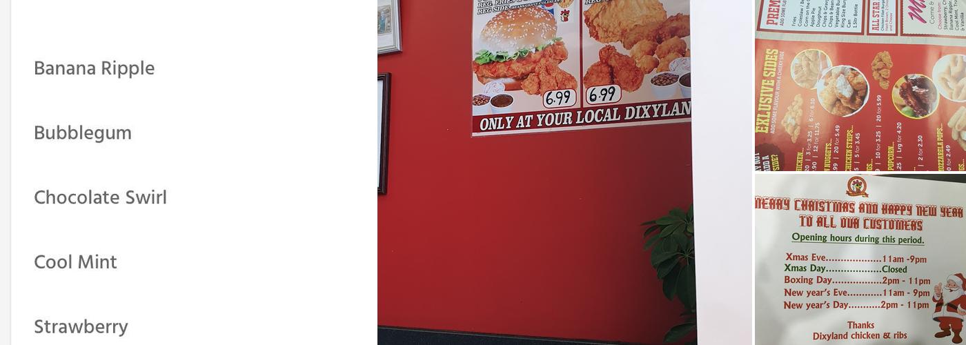 Dixyland Chicken & Ribs Menu