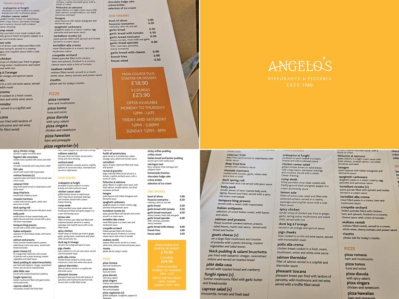 Angelo's Menu